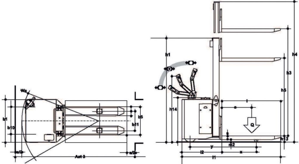 GX 12 Edelstahl V2A Elektro-Deichselstapler 9