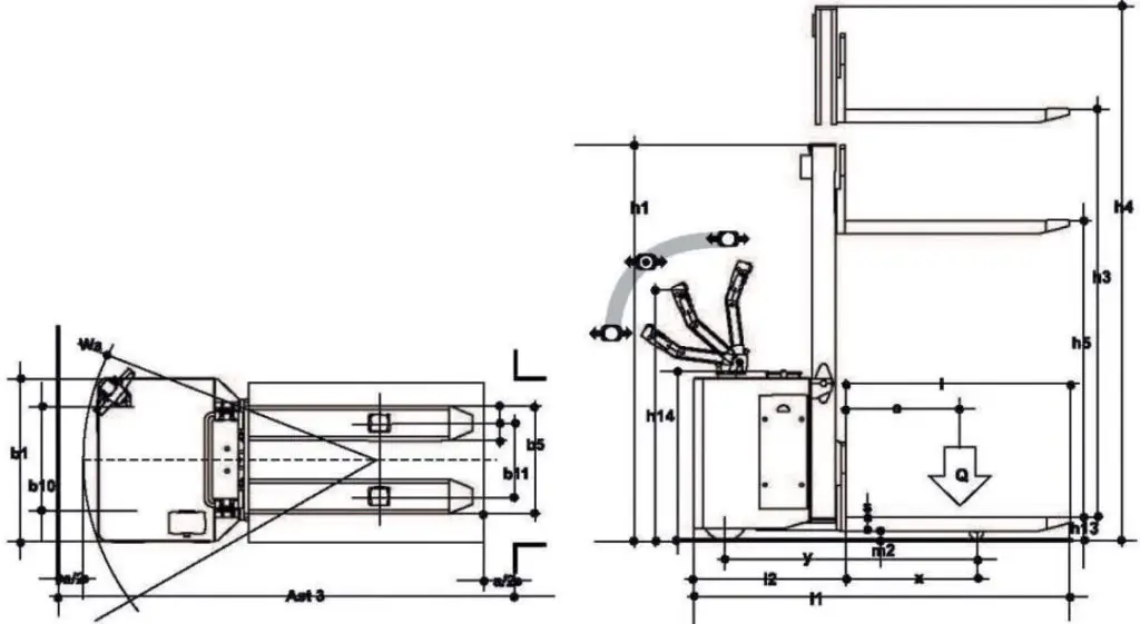 GX 12 Edelstahl V2A Elektro-Deichselstapler 9